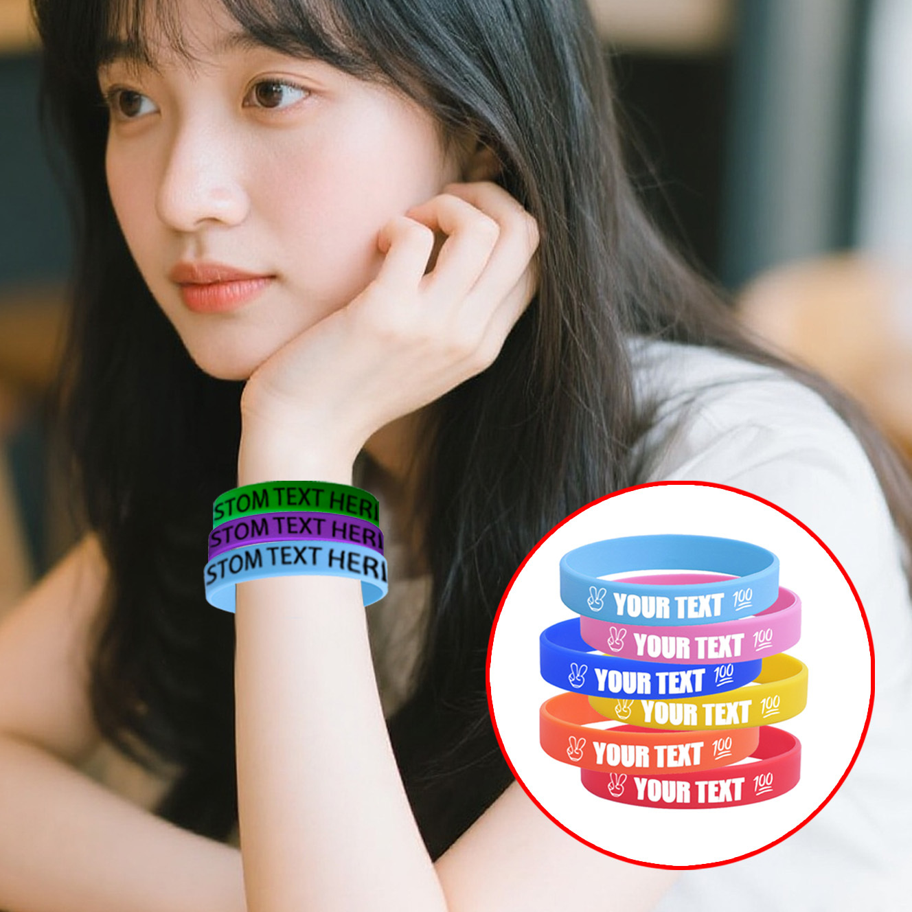 105pcs Custom Silicone Wristbands for Daily Wear and Events